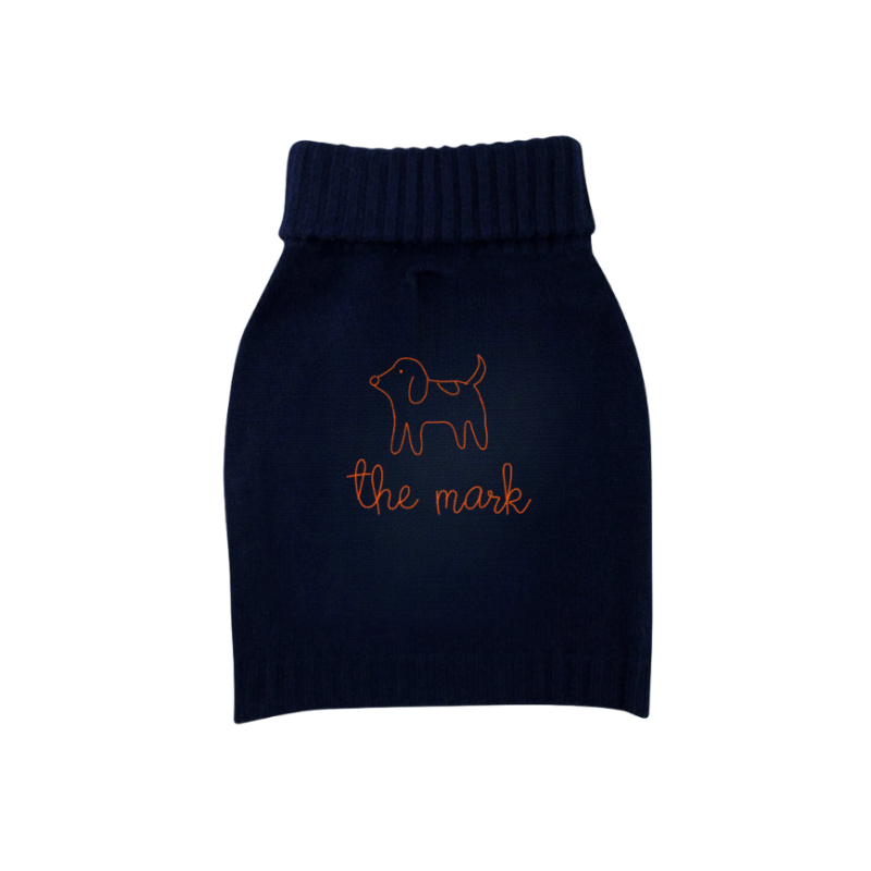 The Mark x Lingua Franca Navy Dog Sweater
