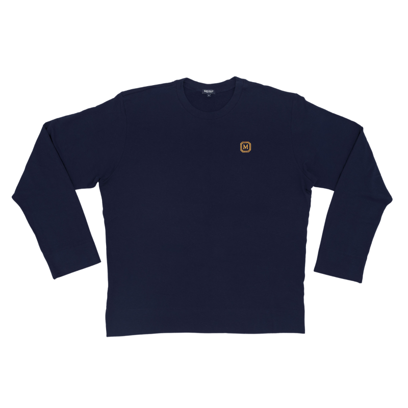 The Mark Navy Monogrammed Crew Neck